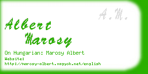 albert marosy business card